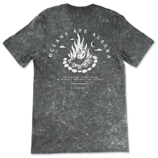 No Face Black Acid Wash T-Shirt