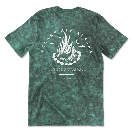 No Face Green Acid Wash T-Shirt